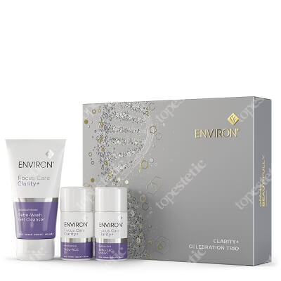 Environ Clarity+ Celebration Trio ZESTAW Pieniący się żel do mycia twarzy 150 ml + Emulsja 60 ml + Roślinny olejek 60 ml