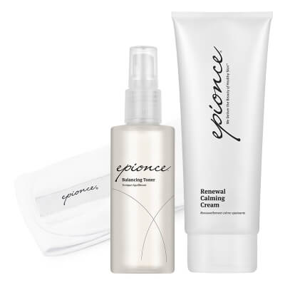 Epionce Balance Set ZESTAW Tonik równoważący 120 ml + Rewitalizujący krem kojący 230 g + Opaska na głowę 1 szt
