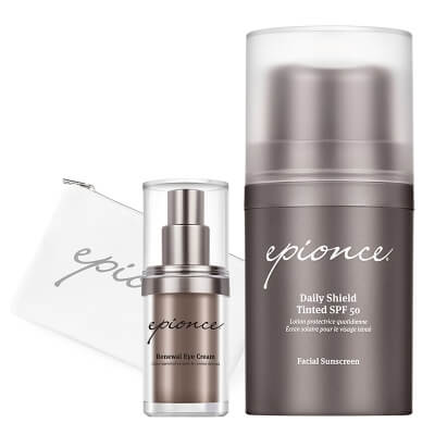 Epionce Daily Care ZESTAW Rewitalizujący krem pod oczy 15 g + Emulsja ochronna SPF 50 50 ml + Kosmetyczka 1 szt GRATIS