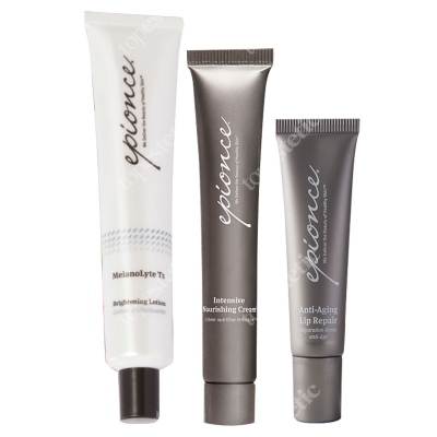 Epionce MelanoLyte Tx + Intensive Nourishing Cream + Anti-Aging Lip Repair ZESTAW Krem rozjaśniający 50 ml + Krem odżywczy 12 g + Balsam do ust 12 g