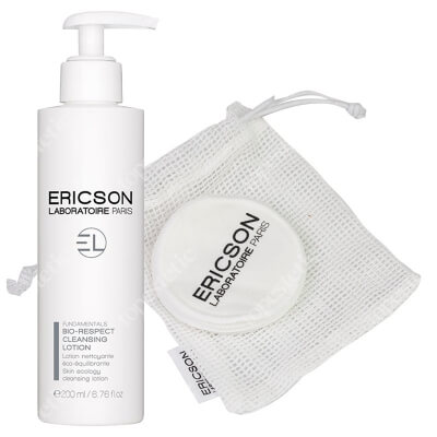 Ericson Laboratoire Bio-Respect Cleansing Lotion + Cotton Rounds ZESTAW Tonik oczyszczający 200 ml + Wielorazowy płatek kosmetyczny 1 szt