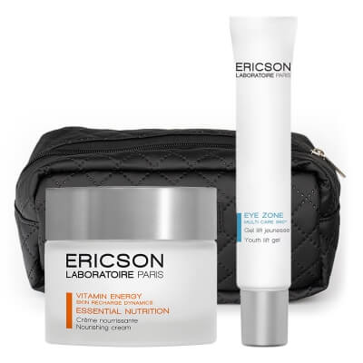 Ericson Laboratoire Eye Zone Youth Lift Gel + Essential Nutrition ZESTAW Żel liftingujący pod oczy 15 ml + Krem odżywczy 50 ml + Kosmetyczka 1 szt