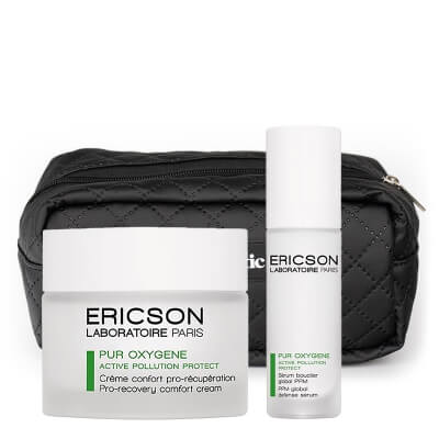 Ericson Laboratoire PPM Global Defense Serum + Pro-Recovery Comfort Cream ZESTAW Serum ochronne 30 ml + Krem rewitalizujący 50 ml + Kosmetyczka 1 szt