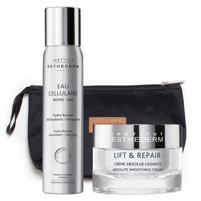 Esthederm Water Mist + Absolute Smoothing Cream ZESTAW Woda komórkowa w mgiełce 100 ml + Krem wygładzająco - liftingujący 50 ml + Kosmetyczka 1 szt