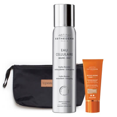 Esthederm Cellular Water Mist + Bronz Repair Sun Kissed ZESTAW Woda komórkowa w mgiełce 100 ml + Koloryzujący krem ochronny 50 ml + Kosmetyczka 1 szt