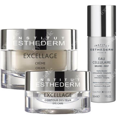 Esthederm Excellage Set + Cellular Water Mist ZESTAW Krem do skóry dojrzałej 50 ml + Krem pod oczy z wygładzającym aplikatorem 15 ml + Woda komórkowa 30 ml