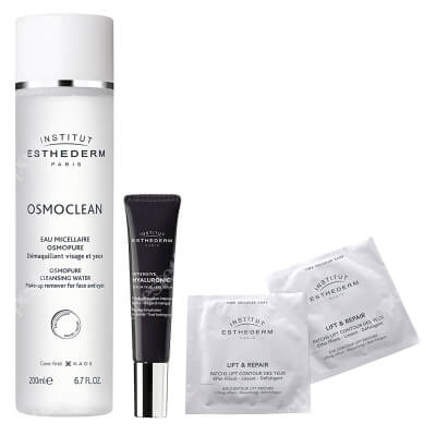 Esthederm Eye Area Care Set + Płyn micelarny GRATIS ZESTAW Płatki pod oczy liftingujące 10x2 szt. + Żel pod oczy z kwasem hialuronowym 15 ml + Płyn micelarny 200 ml