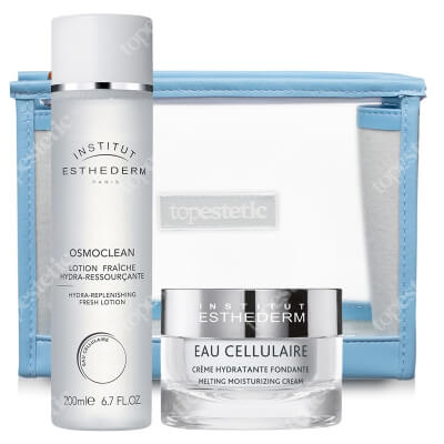 Esthederm Fresh Lotion + Cellular Water Cream ZESTAW Nawilżający tonik 200 ml + Energetyzujący krem 50 ml + Kosmetyczka 1 szt