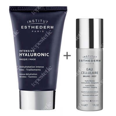 Esthederm Intensive Hyaluronic Mask + Cellular Water Mist ZESTAW Intensywnie nawilżająca maska z kwasem hialuronowym 75 ml + Woda komórkowa w mgiełce 30 ml