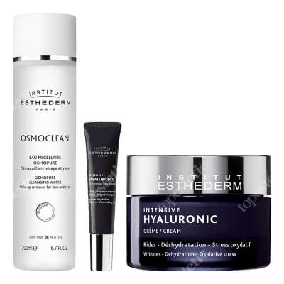Esthederm Intensive Hyaluronic Set + Płyn micelarny GRATIS ZESTAW Płyn micelarny 200 ml + Żel pod oczy 15 ml + Krem nawilżający 1 szt