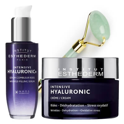 Esthederm Intensive Hyaluronic Super Set + Roller Topestetic ZESTAW Serum nawilżające 30 ml + Krem nawilżający 50 ml + Roller jadeit 1 szt