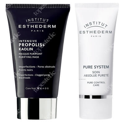 Esthederm Kaolin Mask + Pure Control Care Cream ZESTAW Maska do cery tłustej i mieszanej 75 ml + Krem oczyszczająco-matujący 50 m