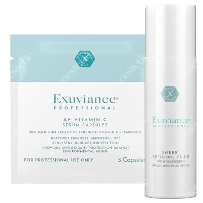 Exuviance Sheer Refining Fluid SPF 40 + Professional AF VITAMIN C Serum Capsules ZESTAW Lekki krem normalizujący do skóry tłustej i trądzikowej SPF40 50 ml + Kapsułki 3 szt