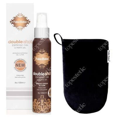 Fake Bake Double Shot Espresso Tan + Dual Mitt ZESTAW Żel opalający 120 ml + Wielofunkcyjna rękawica do aplikacji 1 szt