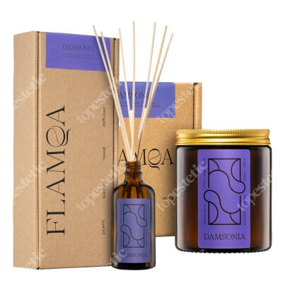 Flamqa Damsonia Box ZESTAW Świeca Damsonia 180 ml + Dyfuzor Damsonia 90 ml