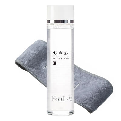 Forlled Hyalogy Platinum Lotion + Cosmetic Headband ZESTAW Antyoksydacyjne platynowe serum bazowe do twarzy 120 ml + Opaska kosmetyczna 1 szt