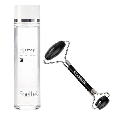 Forlled Skin Sculpting Duo ZESTAW Antyoksydacyjne platynowe serum 120 ml + Roller z obsydianu 1 szt