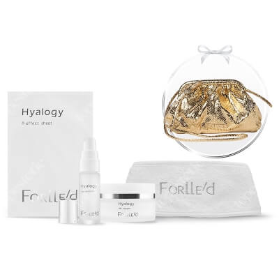 Forlled Steve Madden Gold ZESTAW Liftingujące serum pod oczy 10 ml + Liftingujący krem do twarzy 50 g + Maska na okolice oczu 1 szt + Torebka 1 szt + Opaska 1 szt