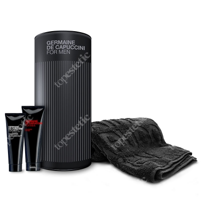 Germaine de Capuccini Hydra Elements ZESTAW Intensywnie nawilżający krem do twarzy 50 ml + Żel do kąpieli dla mężczyzn 125 ml + Ręcznik 1 szt