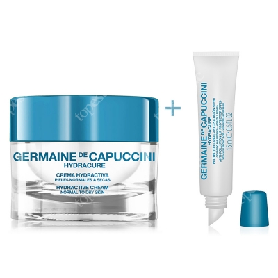 Germaine de Capuccini Hydracure - Intensywne Nawilżanie ZESTAW Krem nawilżający dla skóry normalnej 50 ml + Balsam ochronny do ust SPF 20 15 ml