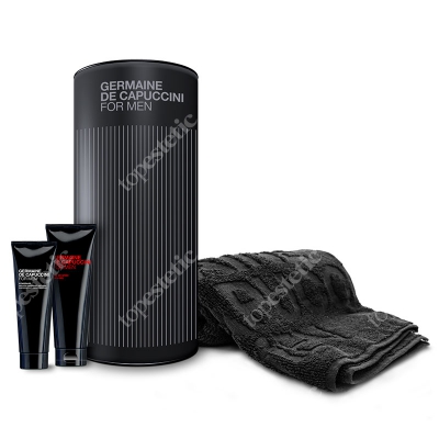 Germaine de Capuccini Powerage Men ZESTAW Emulsja do twarzy dla mężczyzn 50 ml + Żel do kąpieli dla mężczyzn 125 ml + Ręcznik 1 szt