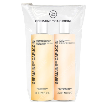 Germaine de Capuccini Silky Skin Duo ZESTAW Delikatny tonik do twarzy 300 ml + Delikatny olejek do demakijażu twarzy i okolicy oczu 300 ml
