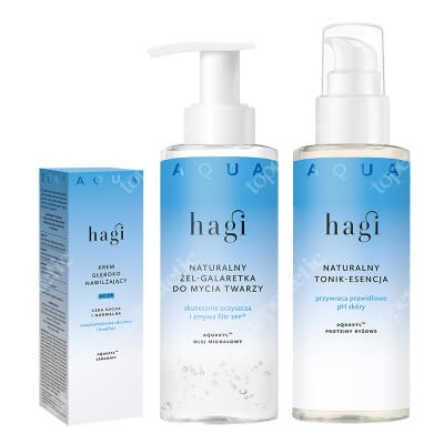 Hagi Głębokie Nawilżenie ZESTAW Żel-galaretka do mycia twarzy 150 ml + Emulsja nawilżająca 150 ml + Krem nawilżający na dzień 50 ml