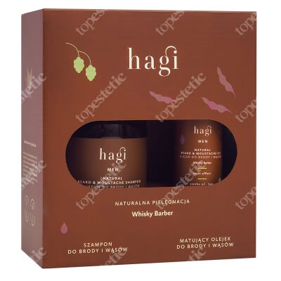 Hagi Naturalna Pielęgnacja - Whisky Barber ZESTAW Szampon do brody i wąsów 300 ml + Olejek do brody i wąsów 30 ml