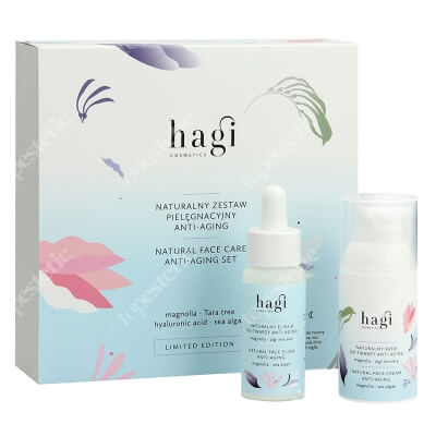 Hagi Naturalny Zestaw Pielęgnacyjny Anti-Aging ZESTAW Krem magnolia i algi 30 ml + Eliksir magnolia i algi 30 ml