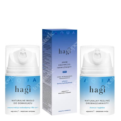 Hagi Nocne Odżywienie ZESTAW Masełko do demakijażu 50 ml + Peeling z drobinkami ryżu 50 ml + Krem regenerujący na noc 50 ml