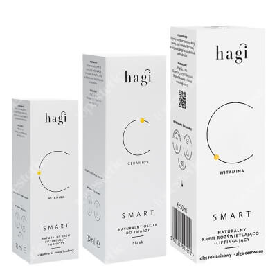 Hagi Smart C Set ZESTAW Olejek do masażu twarzy 30 ml + Krem rozświetlająco - liftingujący 50 ml + Krem pod oczy 15 ml