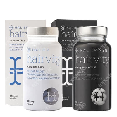 Halier Hairvity Women and Men Set ZESTAW Suplement diety do włosów 60 kaps. + Suplement diety do włosów dla mężczyzn 60 kaps.