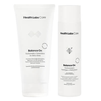 Health Labs Care Balance On Hair Duo ZESTAW Trychoszampon nawilżający z prebiotykami 250 ml + Trychomaska z ceramidami do skóry głowy 200 ml