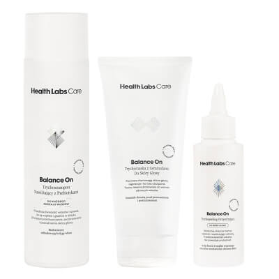 Health Labs Care Balance On Hair Set ZESTAW Trychopeeling 100 ml + Trychomaska 200 ml + Trychoszampon 250 ml