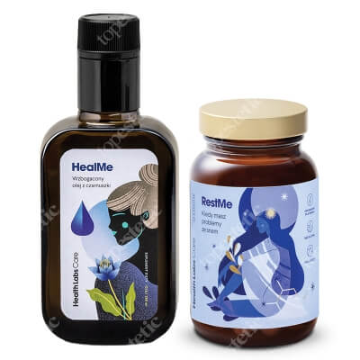 Health Labs Care HealMe + RestMe ZESTAW Wsparcie odporności, poprawa samopoczucia 250 ml + Ukojenie nerwów i spokojny sen 60 kaps.