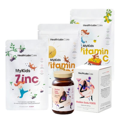 Health Labs Care Maślan Sodu Forte + Jelly Kids ZESTAW Maślan sodu 60 kaps + Witamina C w żelkach 60 szt + Cynk w żelkach 60 szt + Witamina D3 w żelkach 60 szt