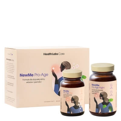 Health Labs Care NewMe Pro-Age Formuła z kolagenem i kwasem hialuronowym dla dojrzałej skóry i włosów 90 kaps