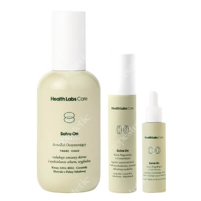 Health Labs Care Solve On ZESTAW Żel oczyszczający 200 ml + Serum regulujące z laktoferyną 30 ml + Krem naprawczy z ceramidami 50 ml