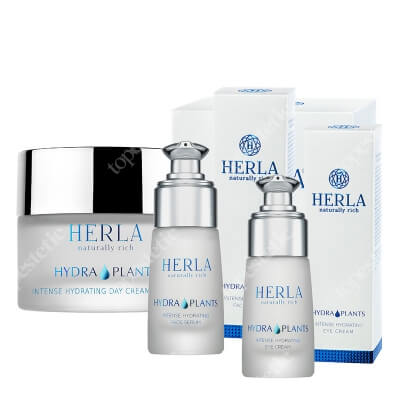 Herla Hydra Plants Mega Care ZESTAW Serum do twarzy 30 ml + Krem na dzień 50 ml + Krem pod oczy 30 ml