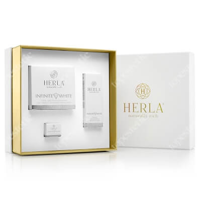 Herla Infinite White II 2020 ZESTAW Krem wybielający przebarwienia na noc 50 ml + 5 ml + Odżywczy tonik do twarzy rozjaśniający przebarwienia 200 ml