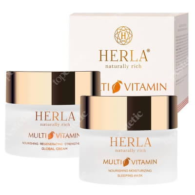 Herla Multivitamin Shine Skin ZESTAW Multiwitaminowy krem globalny na dzień i na noc 50 ml + Maska nocna 50 ml