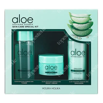 Holika Holika Aloe Soothing Essence Skin Care Special Kit ZESTAW Tonik nawilżający 50 ml + Krem nawilżający 20 ml + Emulsja nawilżająca 50 ml