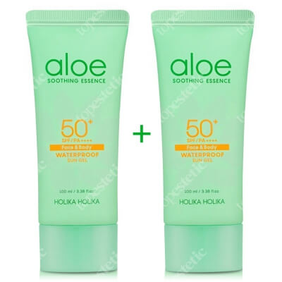 Holika Holika Aloe Waterproof Sun Gel SPF 50 x 2 ZESTAW Żel przeciwsłoneczny z aloesem i wysokim filtrem 100 ml