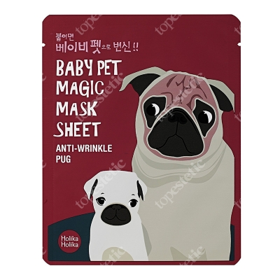 Holika Holika Baby Pet Magic Mask - Pug Przeciwzmarszczkowa bawełniana maseczka w płachcie 1 szt