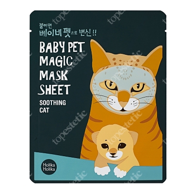 Holika Holika Baby Pet Magic Mask - Soothing Cat Odświeżająca bawełniana maseczka w płachcie 1 szt