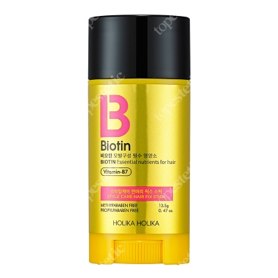 Holika Holika Biotin Style Care Fix Stick Sztyft w postaci wosku z biotyną do utrwalenia niewielkich włosków w okolicy skroni, uszu lub czoła 13,5 g