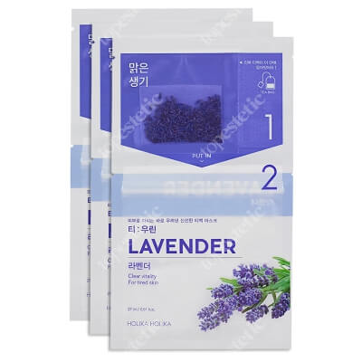 Holika Holika Brewed Mask Sheet Lavender 3 Pack ZESTAW Dwuskładnikowa maseczka do twarzy z lawendą 3 szt.