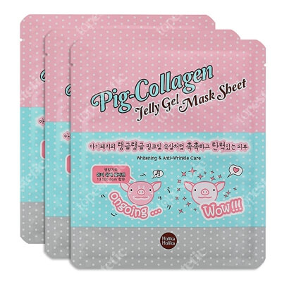 Holika Holika Pig Collagen Gel Mask Sheet 3 Pack ZESTAW Maseczka hydrożelowa z kolagenem 3 szt