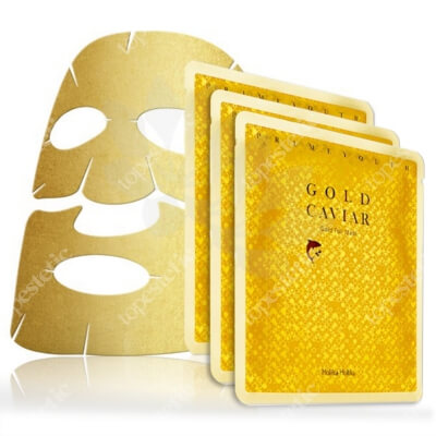 Holika Holika Prime Youth Gold Caviar Mask 3 Pack ZESTAW Maseczka bawełniana w płachcie z cząsteczkami złota 3 szt
