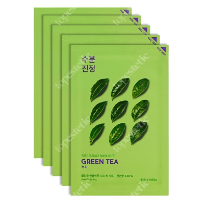 Holika Holika Pure Essence Mask Sheet - Green Tea 5 Pack ZESTAW Maska bawełniana z ekstraktem z zielonej herbaty 5 szt.
